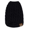 C.C Pet Solid Ribbed Cable Knit Pullover Winter Clothes Dog