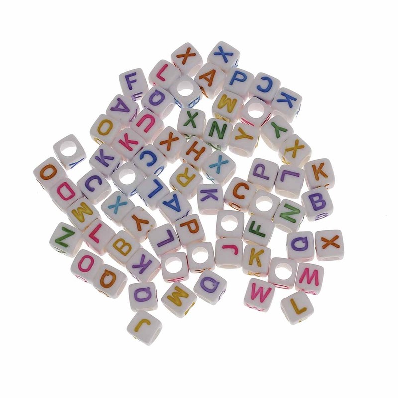 Letter Beads 6 mm Mix Set Name Bands Plastic Letter