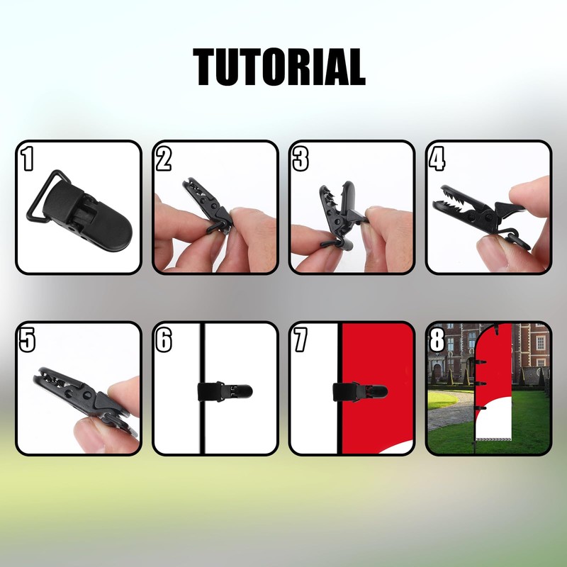 Gosknor 6pcs Garden Flag Clips, Anti-Wind Garden Flag Stop Holder