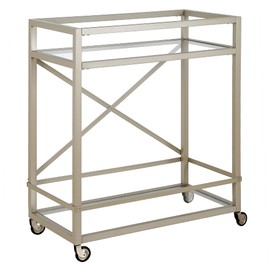 Wilson 30'' Wide Rectangular Bar Cart in Satin Nickel