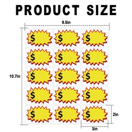 BEANPRECOY 300 Pcs Garage Sale Stickers Multi-Use Removable Yard Sale Price Stickers with Space to Write Pricing 2"x3" Rummage Sale Stickers Price Tags Stickers for Retail Annual Community Sale