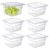 WELKOR 6 Pack Food Pan with Lids,1/6 Size Shatterproof Stackable