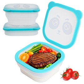 JMBTLUS Silicone Food Storage Containers - Collapsible Bowls with Lids for Camping Travel and Meal Prep（Freezer & Dishwasher Safe）