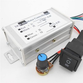 YXQ DC Motor Speed Controller,Brush Motor Driver Controls Module DC 9V-60V 12V 24V 36V 48V 60V Motor Pulse Width Modulator Regulator 20A 1200W PWM Monitor Dimmer Governor with Knob & Switch
