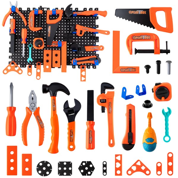 zaddgiuuy zaddgiuuy STEM Kids Tool Set with 13"x19" Pegboard Wall159-Piece