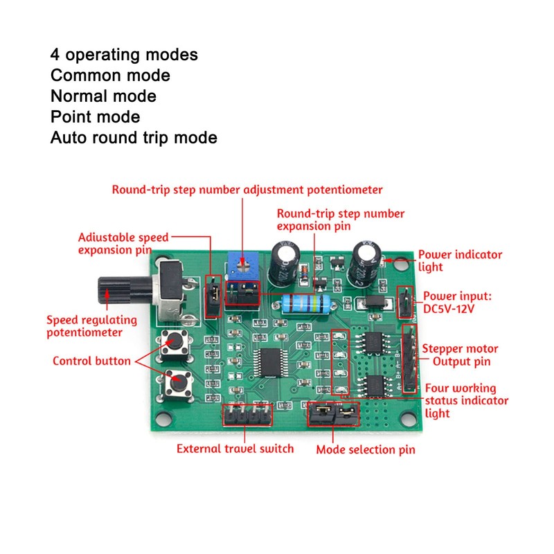 Stepper Motor Driver, 2 Phase, 4 Wire, 4 Phase, 5