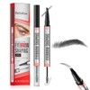 JIAYUTONG 4-Fork Tip Microblading Eyebrow Pen With Brow Gel -