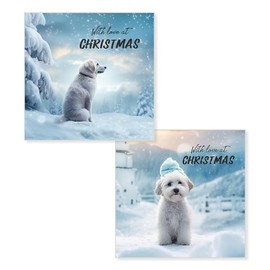 Papa Prints® Westie Christmas Cards Pack of 12(145 x 150 mm) Westie Christmas Cards 2024 Xmas Cards Pack with Envelopes Packs of Christmas Cards