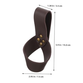 Generic 2pcs Sword Ring Medieval Sword Holder Pu Leather Frogs for Stage Props