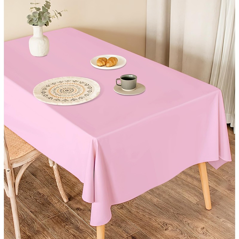 SietDESEO 2 Pack Pink Plastic Tablecloth 54 x 108 Premium