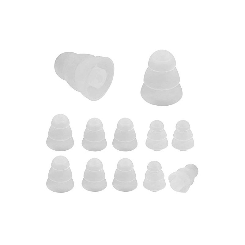 Rayker Three Flange Noise-Isolation Eartips, Soft Silicone Earbud Tips with