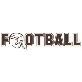 Wall Décor Plus More WDPM1233 Football with Helmet Wall Vinyl Sticker Decal, 23-Inch W x 5-Inch H, Chocolate Brown