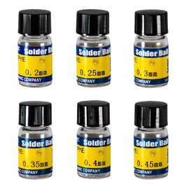 Mounting Solder Ball 6 Bottles Tin Solder Ball Tin Solder Ball Reballing Tin Solder Ball Reballing Soldering Heat Universal Stencils for PCB Chip 0.2,0.25, 0.3, 0.35, 0.4, 0.45mm
