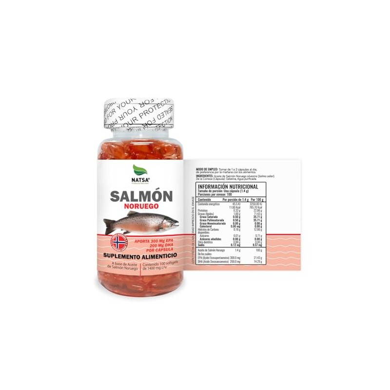 Salmón Noruego 100 cápsulas, calidad Premium