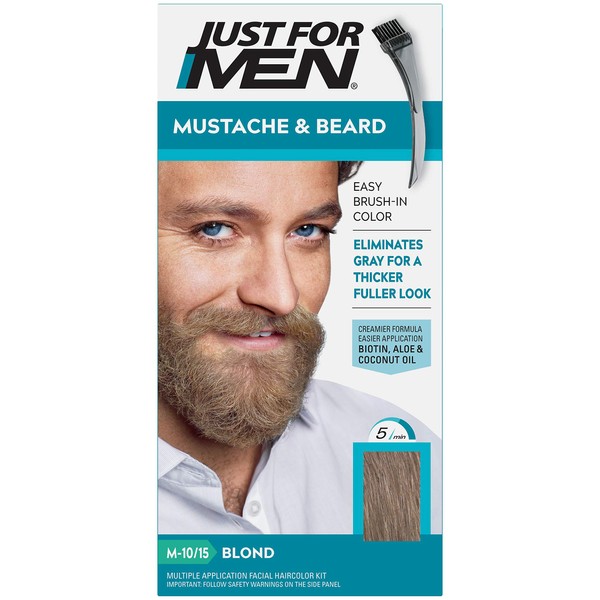 JUST FOR MEN Mustache & Beard Brush-In Color Gel, Blond