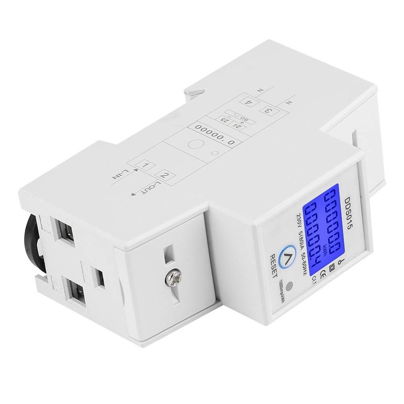 Fafeicy DDS015 Digital LCD Single-Phase Energy Meter, 5-80A 230V 50Hz