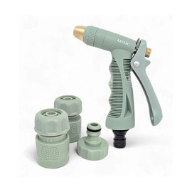LIVLIG Garden Sprayer, Hose Connection Set, 1/2 Inch, Made of Plastic and Brass, Premium Garden Hose Syringe, Cleaning Sprayer, Green