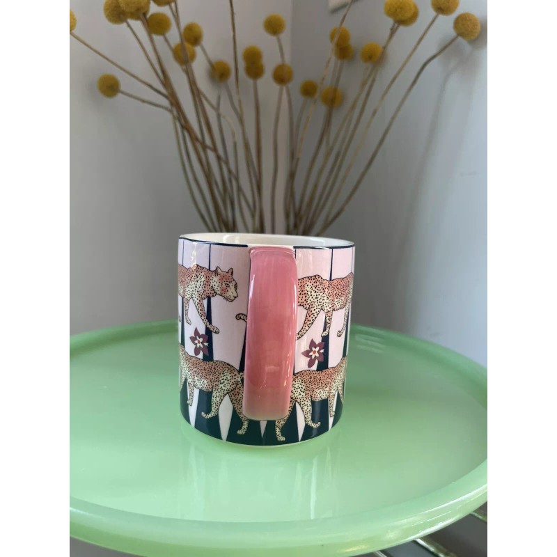 Anthropologie Leopards Maeve Mug Animals Nature Handpainted