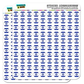 Israel National Country Flag 1/2" (0.5") Planner Calendar Scrapbooking Crafting Stickers - Opaque