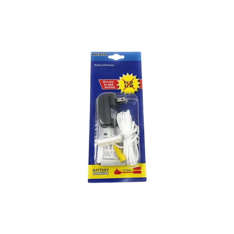 Lumineo AAA Battery Eliminator Adapter - 10ft Extension Cord for