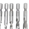 6PCS Hex Shank Combination Drill Tap 3 in 1 HSS