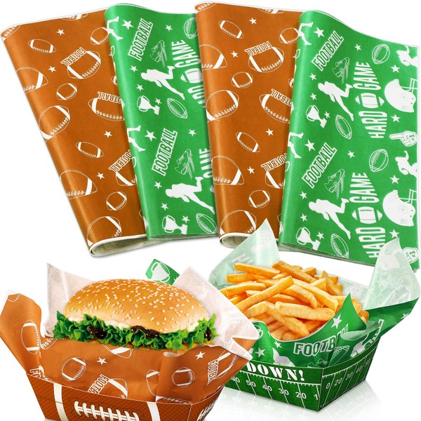 Pajean 100 Pcs Football Party Supplies Deli Paper Sheets 12