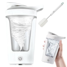 Elektrischer Shaker, Shaker Elektrisch, USB C Wiederaufladbare Elektrische Mixer, BPA frei, Automatischer Protein Mixer, Elektrischer Eiweiß Shaker für Protein-Shakes Mahlzeit Ersatz Shakes (Weiss)