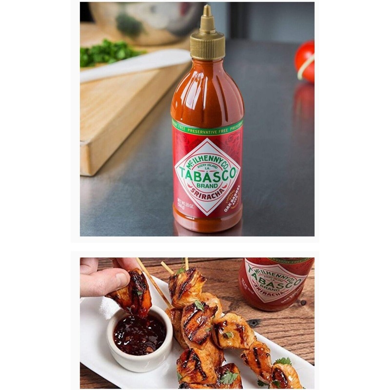 TABASCO SRIRACHA PRESERVATIVE FRRE HOT SAUCE Non GMO 2 Bottles