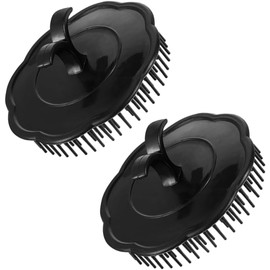 VICASKY Scalp Massager Negro de Plástico Pp, Cepillo para Champú Ligero y Profundo, 2 Piezas para Masaje del Cuero Cabelludo en Baño y Cuidado Capilar