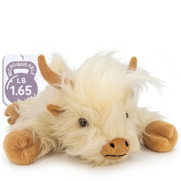 Microwavable Highland Cow Stuffed Animal - Weighted Heating Pad Stuffed