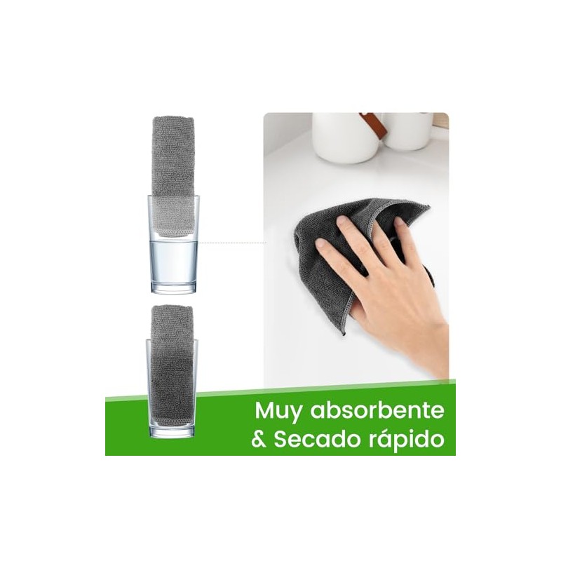 RUISTLI 10 PCS-Trapos de Cocina-Microfibra 25*25CM,Trapos de Limpieza Trapo Microfibra,Trapo