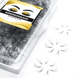 GorgeousLash 1000 Premade Lash Fans. 10D, 8D, 7D, 6D, 5D, 4D, 3D. Eyelash extensions, Handmade! (4D Curl D - 1000 Fans, 08mm)