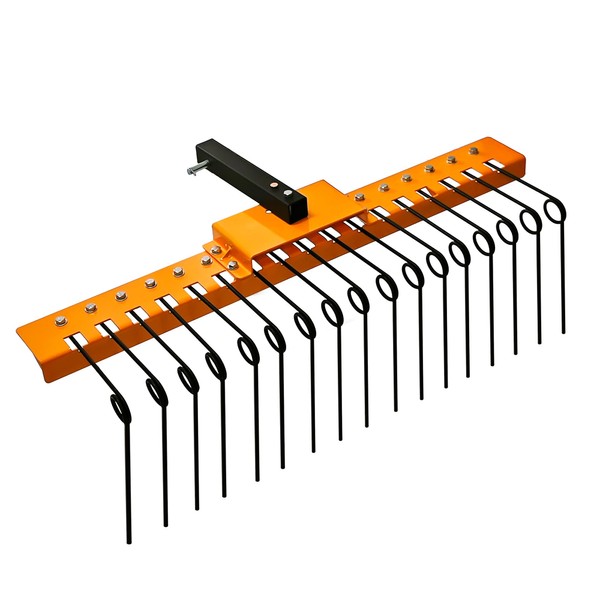 LTSEAME 48" Durable Pine Straw Rake Steel Spring Landscape Rake