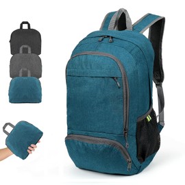 TANTOMI Small Hiking Backpack, 25L Ultralight Foldable Camping Backpack Breathable Travel Backpacks Hiking Daypack for Men Women (Teal Blue)