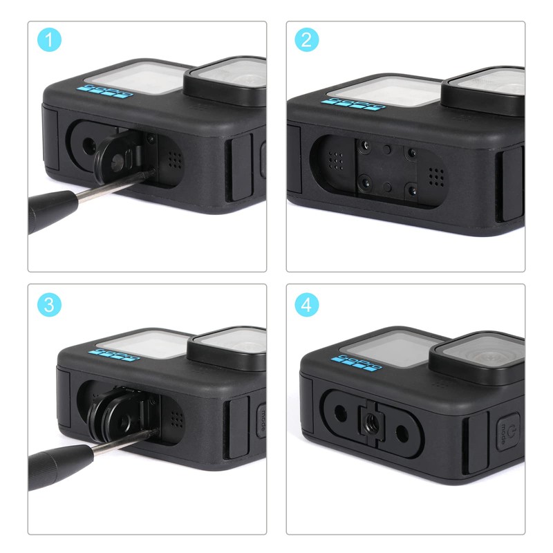 HSU Tripod Mount Adapter for GoPro, Folding Finger with 1/4