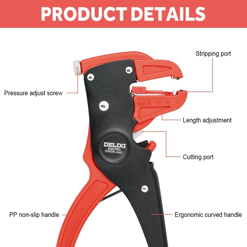 Flintronic Automatic Wire Stripper, Adjustable Cable Stripping Tool, Multifunctional Wire