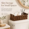 Rattanzenith Water Hyacinth Toilet Tank Basket with Wood Handles, Brown