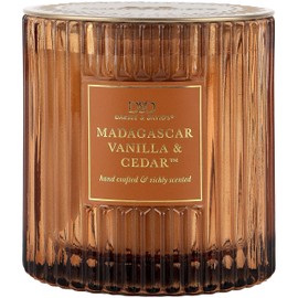Darsee & David's, Madagascar Vanilla & Cedar Ribbed Candle, 10 Ounces