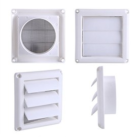 1PC Plastic Air Vent Grille Cover 3 Flaps Wall Duct Ventilation Grill With Net for Home(20cm*20cm)