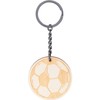GRUSS & CO Football Keyring with Engraved Wooden Pendant, multicoloured,