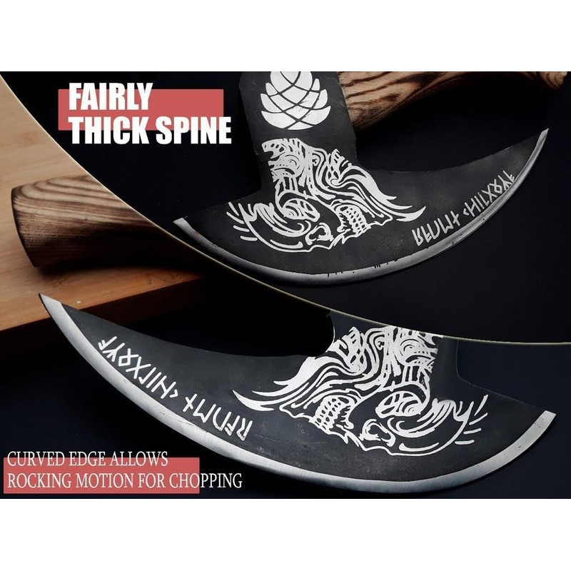 Chigoza Handmade Carbon Steel Pizza Cutter | Viking-Inspired Pizza Slicer