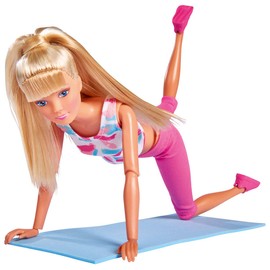 Simba Steffi Love Sport, 105733501 Doll in Sporty Clothing with Fully Movable Body, 14 Joints, with Sports Mat and Water Bottle, 29 cm, for Children from 3 Years