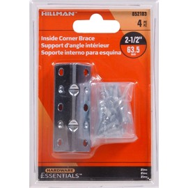The Hillman Group 852183 2-1/2 x 3/4-Inch Inside Corner Brace, Zinc Plated