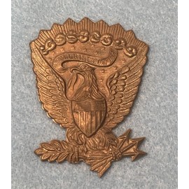 Antique Unfinished CIVIL WAR Hardee Hat JEFF DAVIS EAGLE INSIGNIA Traces of Gilt