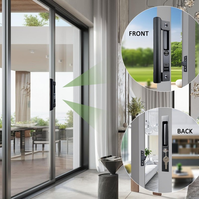 Young Dance Sliding Glass Door Handle Set with Lock -