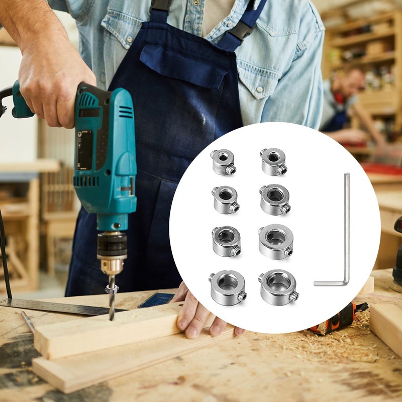 8 Piece Depth Stop Rings Set, Depth Stop for Drills