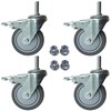 AAGUT 4 Inch Brake Stem Casters 1/2"-13x1-1/2", Swivel Stem Caster,