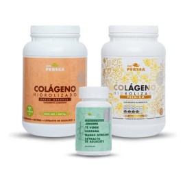 Colágeno Hidrolizado A&G Persea Pack de 2, con Naranja y Sin Sabor, de 1.2 kg C/u, Reforzado con Aguacate