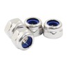 Hordion 100Pcs M4-0.7mm Nylon Lock Nut, 304 Stainless Steel Nylon