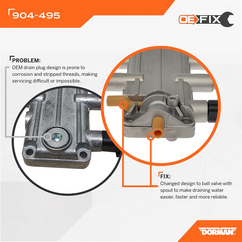 Dorman 904-495 Water In Fuel Drain Valve Compatible with Select